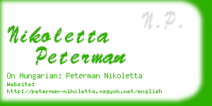 nikoletta peterman business card